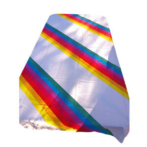 Vintage Thomaston Mills Rainbow Twin Sheet 3 Piece Set READ